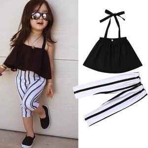 Cute Summer stripe Clothing 2pcs Outfit